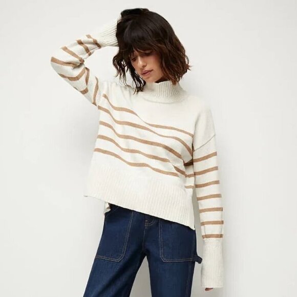 Veronica Beard Lancetti striped nautical turtleneck sweater - Picture 1 of 9